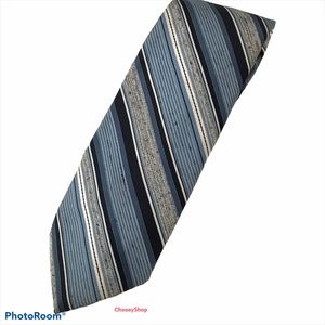 Vintage Tie Blue Black White Striped Young’s